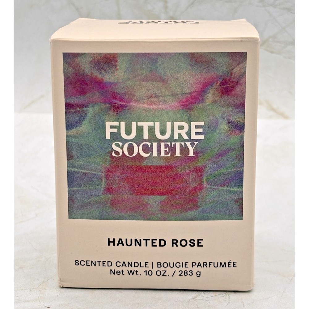 Future Society Haunted Rose Scented Candle 10oz 54‎ Hour Burn NIB Soy Blend USA